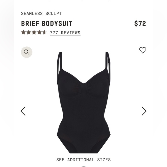 SKIMS Seamless Sculpt Brief Bodysuit Onyx XXS/XS New - Picture 6 of 6